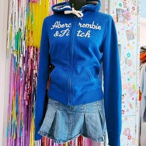 Y2k 2000s Abercrombie & Fitch blue zip up hoodie